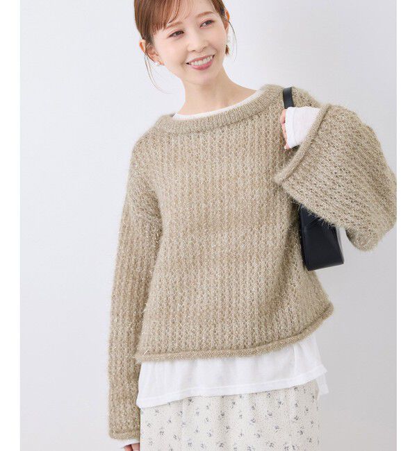 Rope&rsquo;Picnic「【emur/エミュール】フェザーラメメッシュ編みニット」|ニット・セーター|