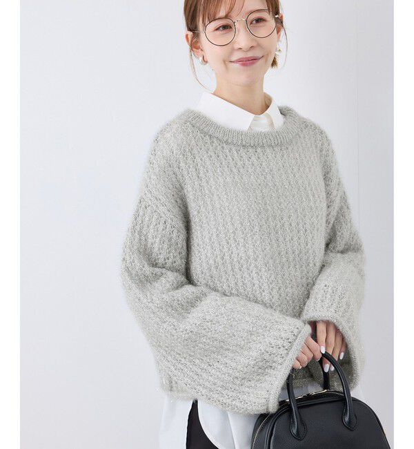Rope&rsquo;Picnic「【emur/エミュール】フェザーラメメッシュ編みニット」|ニット・セーター|