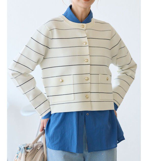 Rope&rsquo;Picnic「ミラノリブ金ボタンニットカーディガン」|カーディガン|