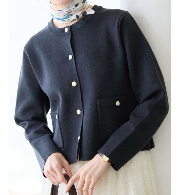 Rope&rsquo;Picnic「ミラノリブ金ボタンニットカーディガン」|カーディガン|ネイビー(40)