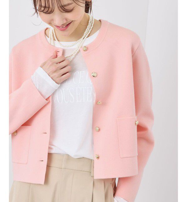 Rope&rsquo;Picnic「ミラノリブ金ボタンニットカーディガン」|カーディガン|ピンク(63)