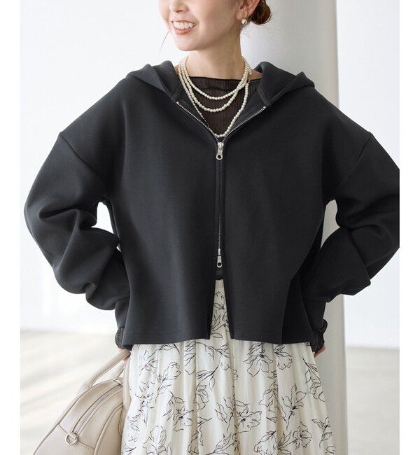 Rope&rsquo;Picnic「近赤外線防止/ダンボールWジップフーディー」|パーカー|ブラック(01)