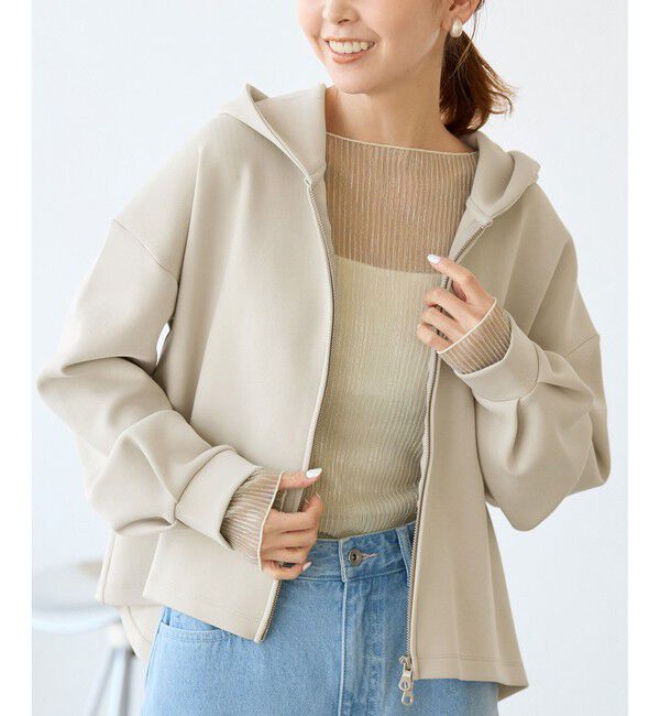 Rope&rsquo;Picnic「近赤外線防止/ダンボールWジップフーディー」|パーカー|グレーサブ(09)