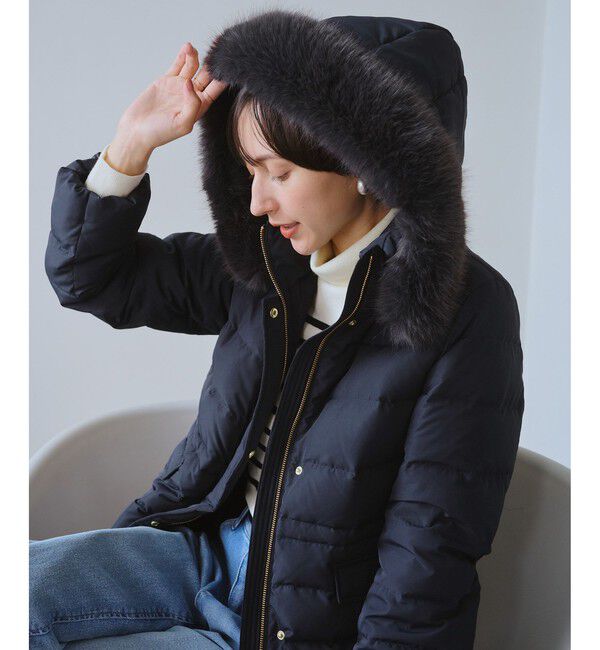 Rope&rsquo;Picnic「【GREEN DOWN/グリーンダウン】ファー付きダウンミドル丈コート/リンクコーデ」|ダウン|