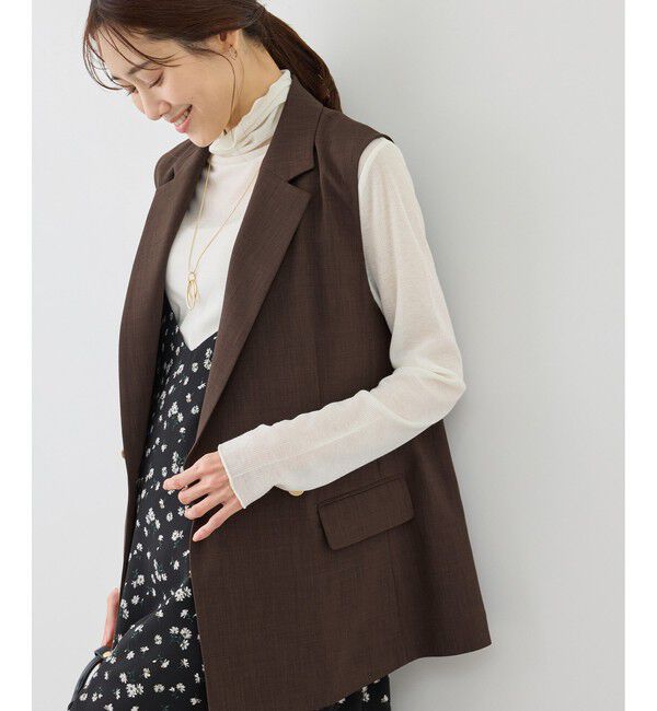 Rope&rsquo;Picnic「カナパ スリーブレスジレ/セットアップ対応・UV・抗菌防臭・接触冷感」|ベスト・ジレ|