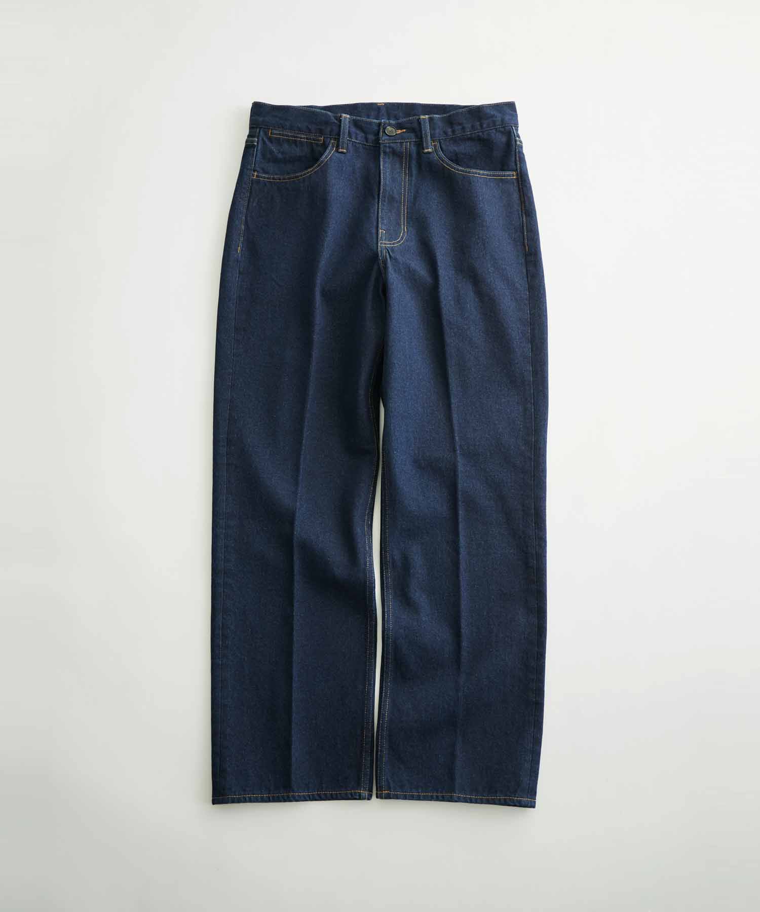 ADAM ET ROPE'「【コットンUSA】デニム センタークリース スラックス/サステナブル/セットアップ対応」|デニム|