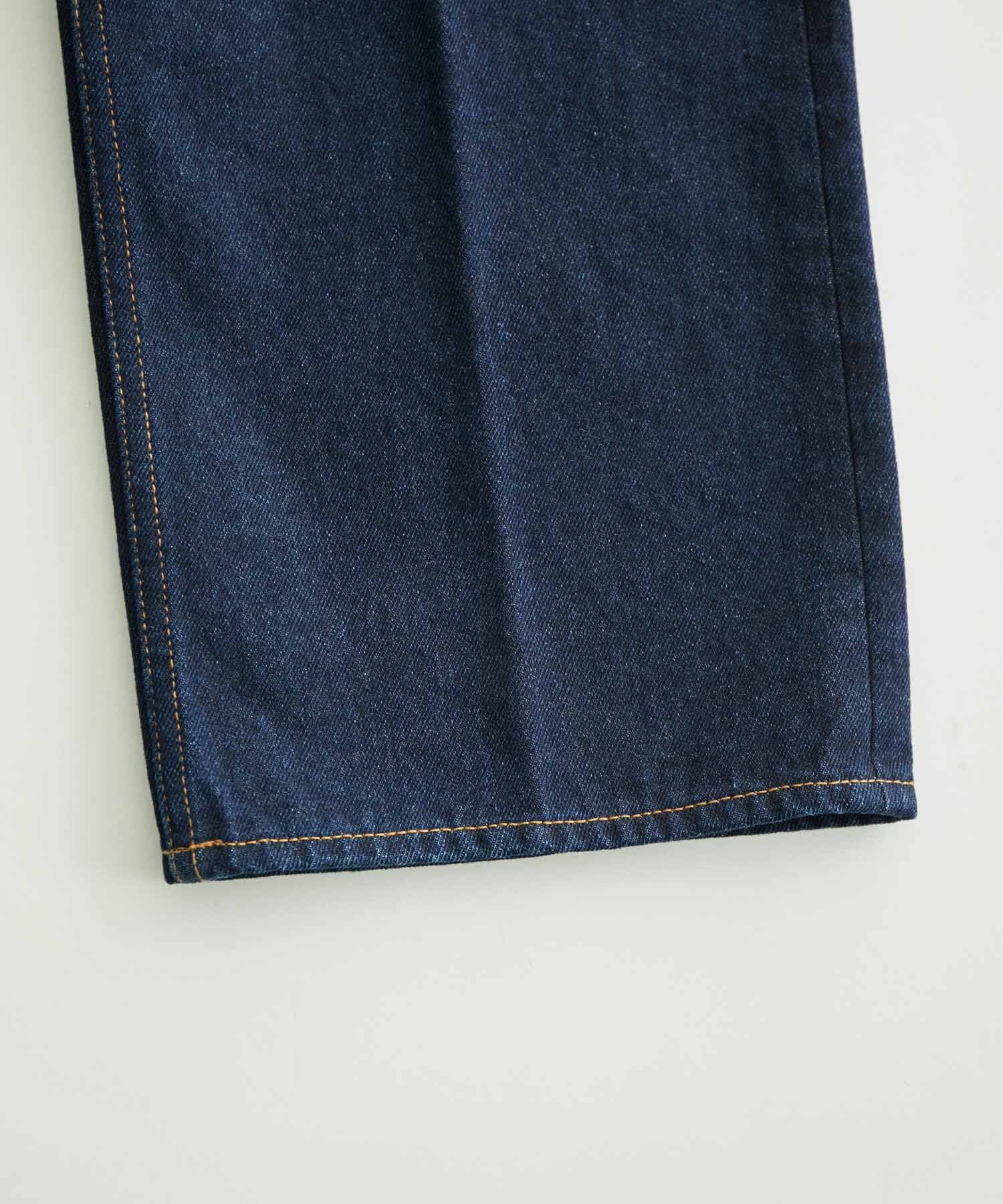 ADAM ET ROPE'「【コットンUSA】デニム センタークリース スラックス/サステナブル/セットアップ対応」|デニム|