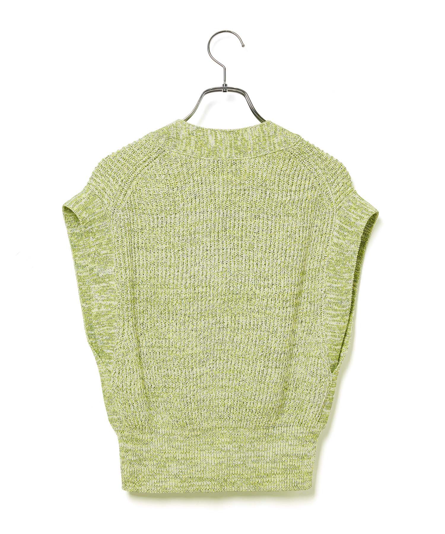 ADAM ET ROPE'「【サステナブル・洗える】ペーパーヤーンミックスニットベスト」|ベスト・ジレ|