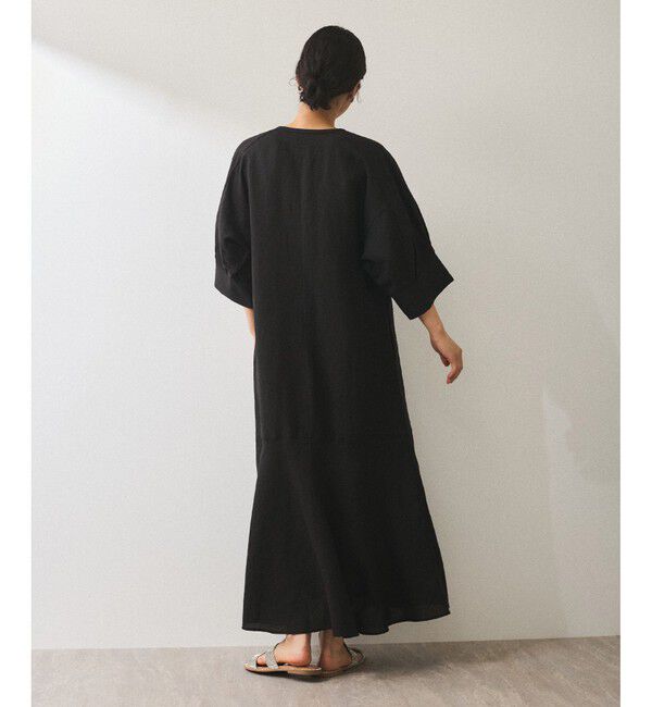 ADAM ET ROPE'「【WEB限定】・【新色追加】リネンボリュームスリーブワンピース」|ワンピース|