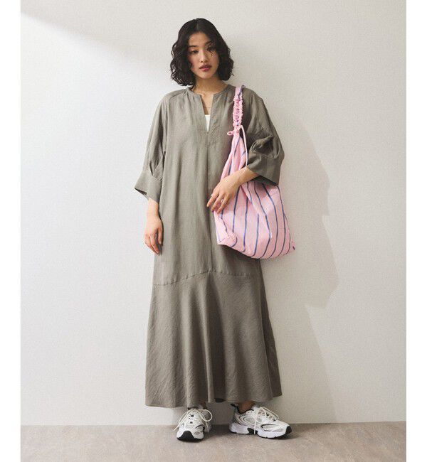 ADAM ET ROPE'「【WEB限定】・【新色追加】リネンボリュームスリーブワンピース」|ワンピース|