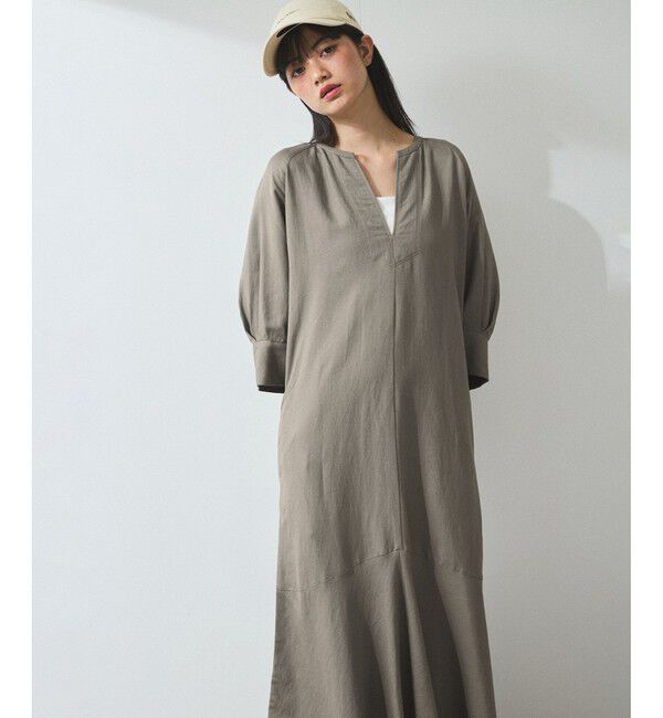 ADAM ET ROPE'「【WEB限定】・【新色追加】リネンボリュームスリーブワンピース」|ワンピース|