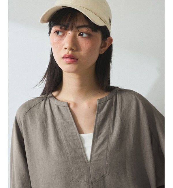 ADAM ET ROPE'「【WEB限定】・【新色追加】リネンボリュームスリーブワンピース」|ワンピース|