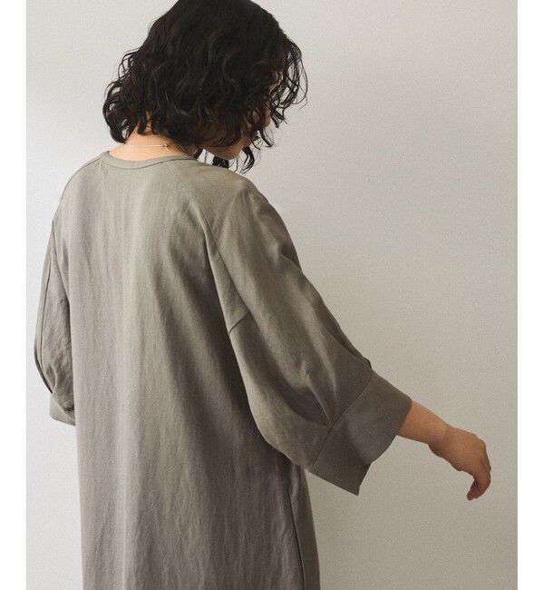 ADAM ET ROPE'「【WEB限定】・【新色追加】リネンボリュームスリーブワンピース」|ワンピース|