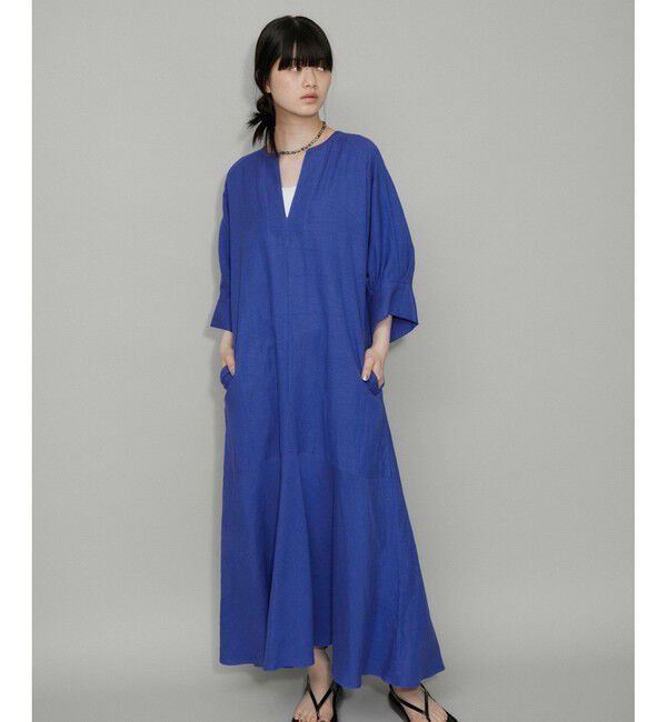 ADAM ET ROPE'「【WEB限定】・【新色追加】リネンボリュームスリーブワンピース」|ワンピース|