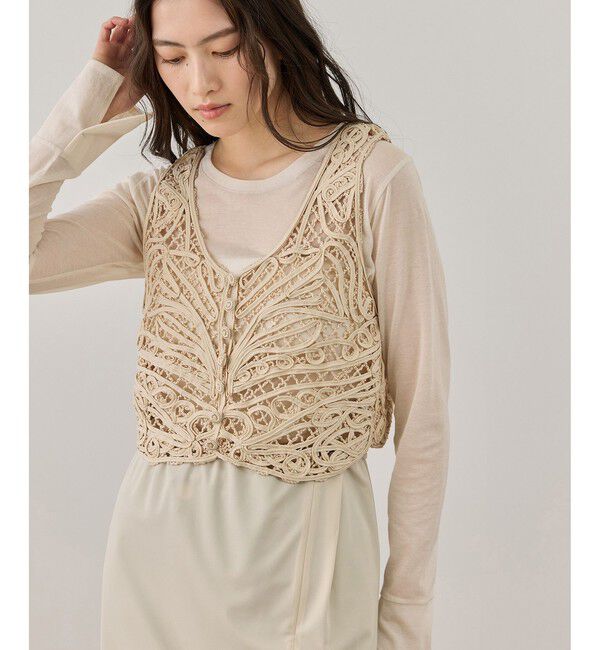 ADAM ET ROPE'「コードレースタンクジレ」|ベスト・ジレ|