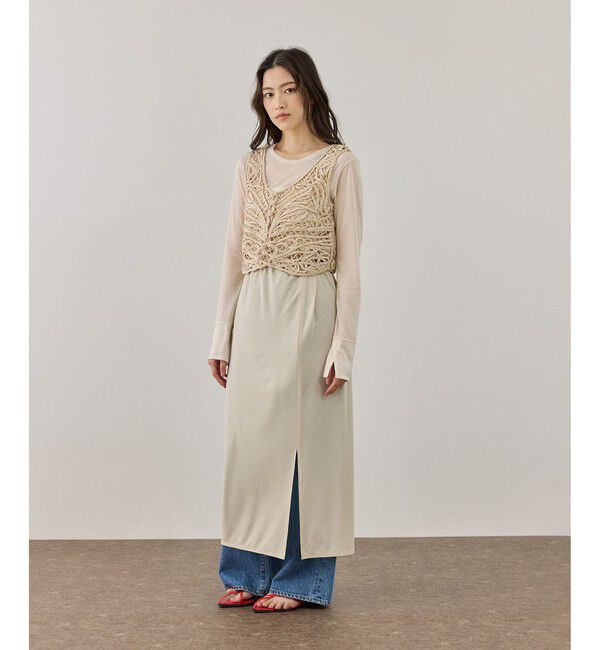 ADAM ET ROPE'「コードレースタンクジレ」|ベスト・ジレ|