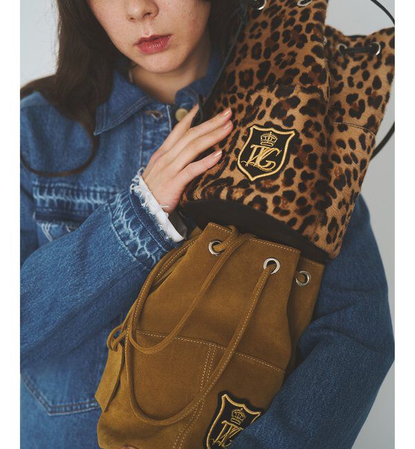  「【MARCO MASI】ヘアレザーワッペン巾着」|トートバッグ|