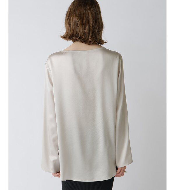 Drawing Numbers「【Drawing Numbers】サテンボートブラウス」|シャツ・ブラウス|