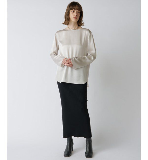 Drawing Numbers「【Drawing Numbers】サテンボートブラウス」|シャツ・ブラウス|