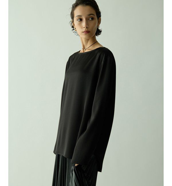 Drawing Numbers「【Drawing Numbers】サテンボートブラウス」|シャツ・ブラウス|