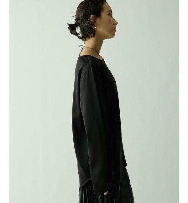 Drawing Numbers「【Drawing Numbers】サテンボートブラウス」|シャツ・ブラウス|