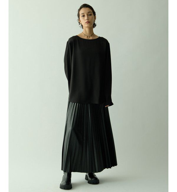 Drawing Numbers「【Drawing Numbers】サテンボートブラウス」|シャツ・ブラウス|