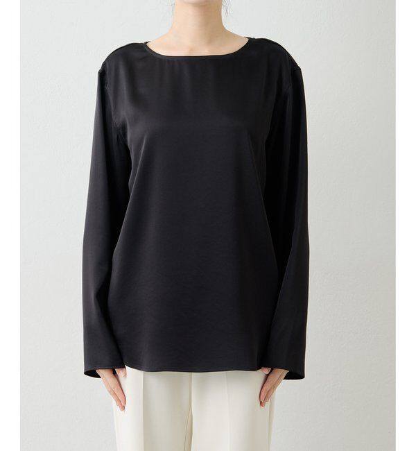 Drawing Numbers「【Drawing Numbers】サテンボートブラウス」|シャツ・ブラウス|