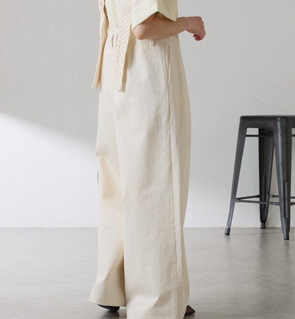  「サスペンダーワイドタックパンツ」|チノ|