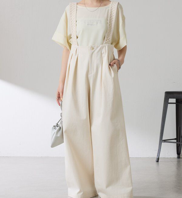  「サスペンダーワイドタックパンツ」|チノ|