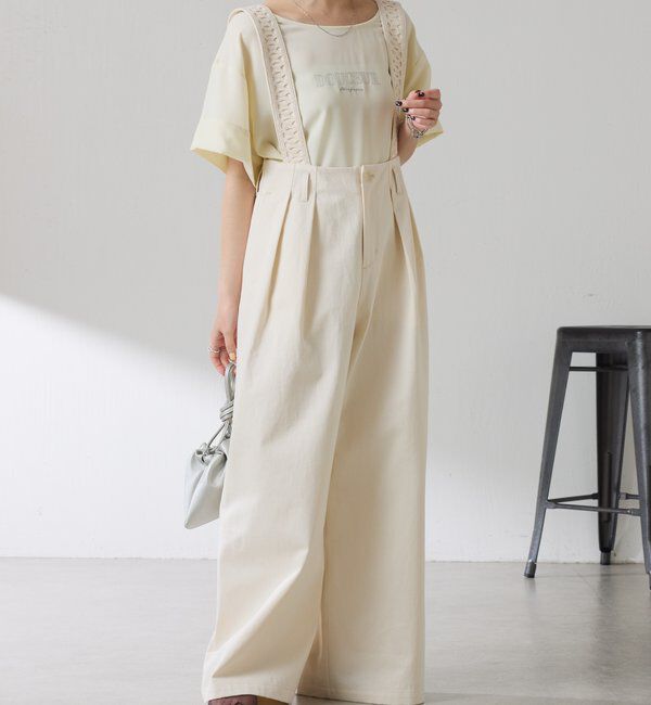  「サスペンダーワイドタックパンツ」|チノ|