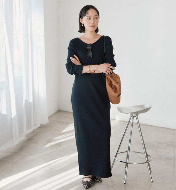  「【全骨格細見え】NEW2WAYロングリブワンピース」|ワンピース|