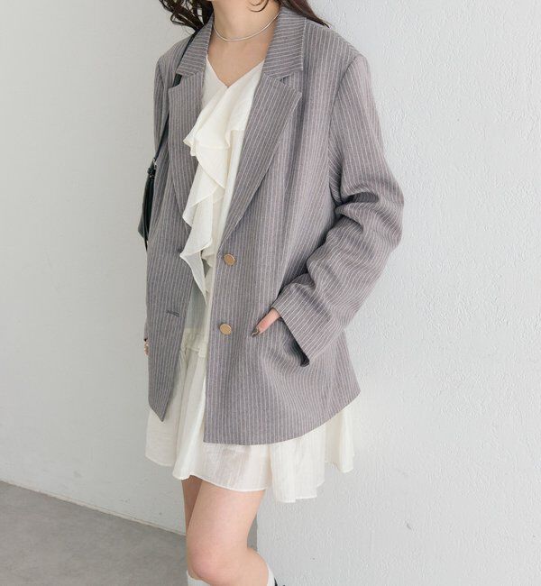  「ストライプテーラードジャケット」|テーラードジャケット|