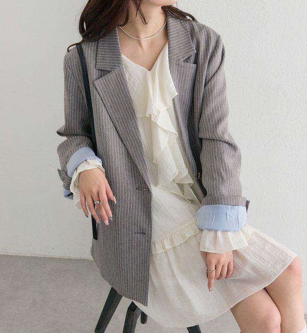  「ストライプテーラードジャケット」|テーラードジャケット|