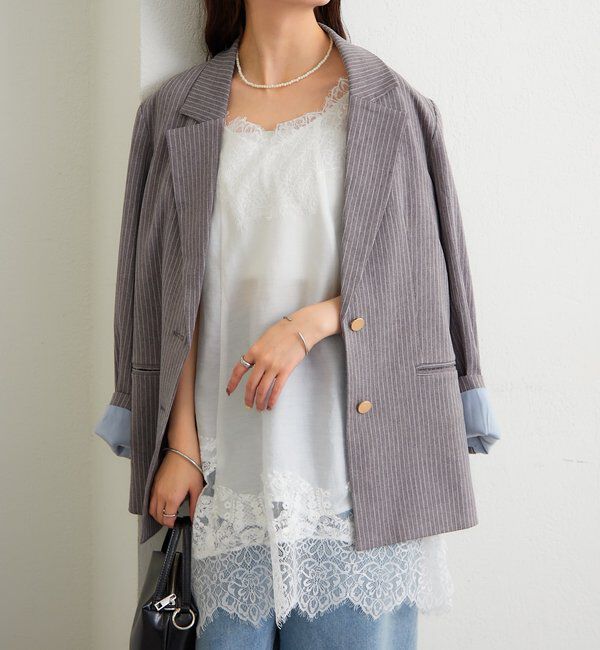  「ストライプテーラードジャケット」|テーラードジャケット|