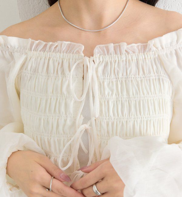  「ドットフラワーバルーンブラウス」|シャツ・ブラウス|