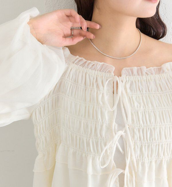  「ドットフラワーバルーンブラウス」|シャツ・ブラウス|