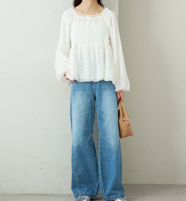  「ドットフラワーバルーンブラウス」|シャツ・ブラウス|