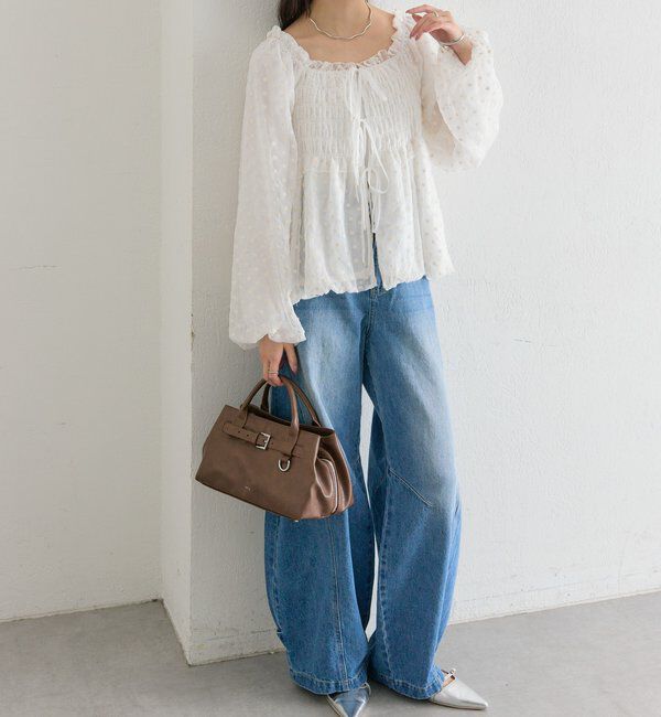  「ドットフラワーバルーンブラウス」|シャツ・ブラウス|