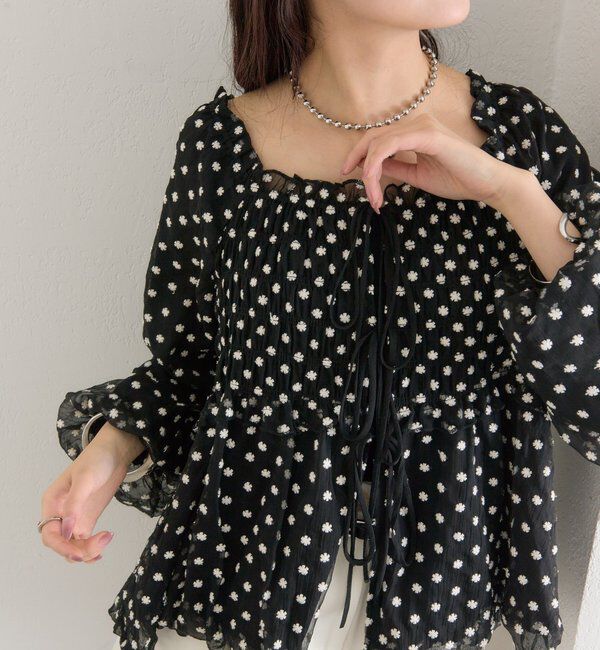  「ドットフラワーバルーンブラウス」|シャツ・ブラウス|