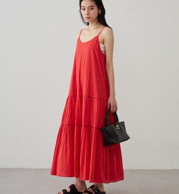  「【INDIA】刺繍ティアードキャミワンピース」|ワンピース|