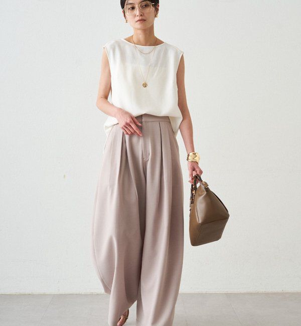  「タックワイドルーズパンツ」|チノ|