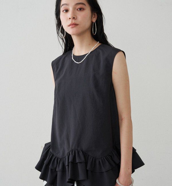  「ランダムフリルブラウス」|シャツ・ブラウス|ブラック