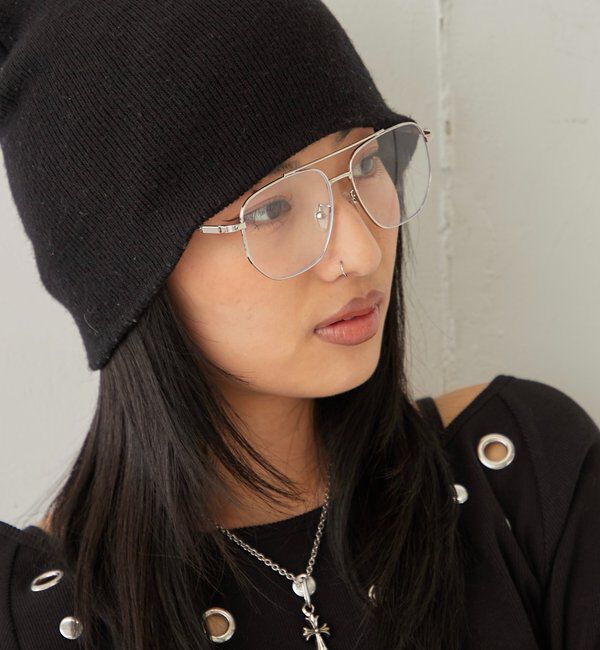  「ダブルブリッジメタルグラス」|ピアス|シルバー