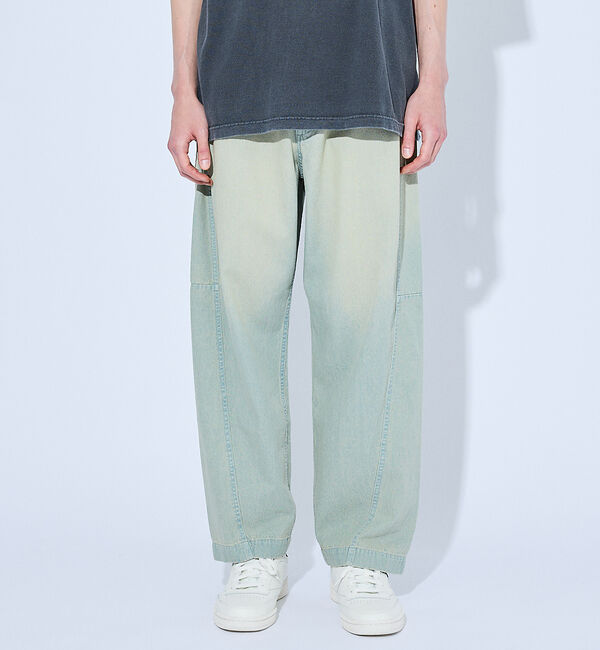 ABAHOUSE「【ヴィンテージ加工】 LIGHT CURVED DENIM /ワイドデニム/ライ」|デニム|