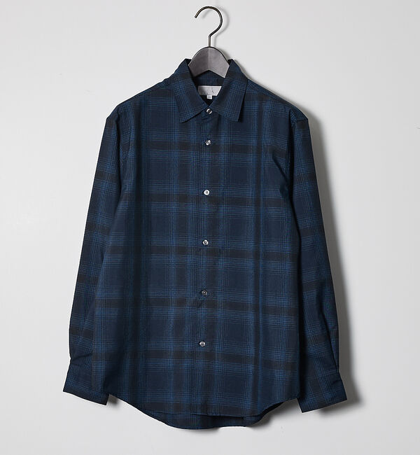ABAHOUSE「【軽量 / 吸水速乾】セオアルファ オンブレーチェック 長袖シャツ」|シャツ・ブラウス|ネイビー