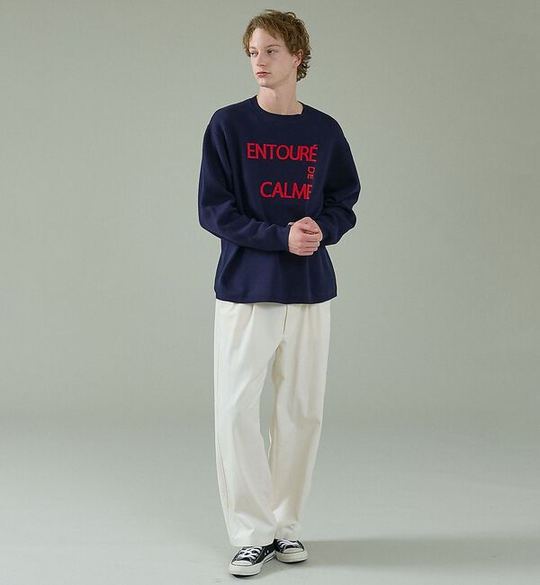 ABAHOUSE「【2026NEW】ジャガードロゴニット プルオーバー / オーバーサイズ / L」|ニット・セーター|