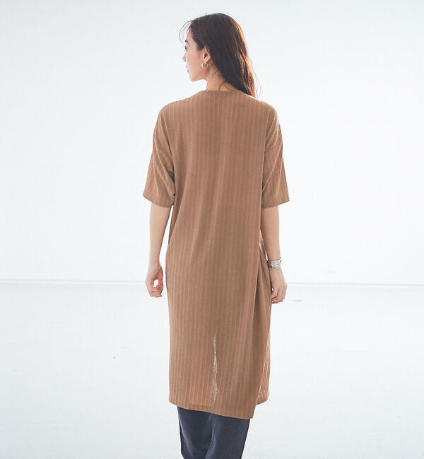 Rouge vif「テレコツイストスリットチュニック」|Tシャツ・カットソー|