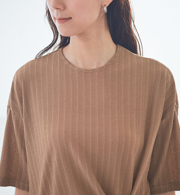 Rouge vif「テレコツイストスリットチュニック」|Tシャツ・カットソー|