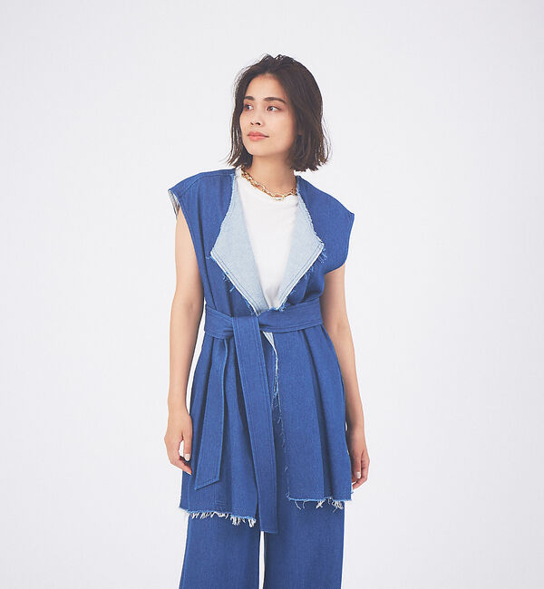 qualite「【セットアップ対応】ルーズデニムジレ」|ベスト・ジレ|