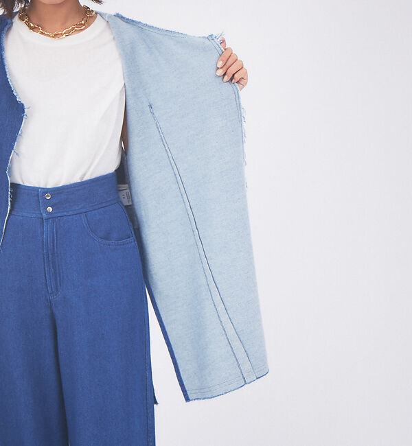qualite「【セットアップ対応】ルーズデニムジレ」|ベスト・ジレ|